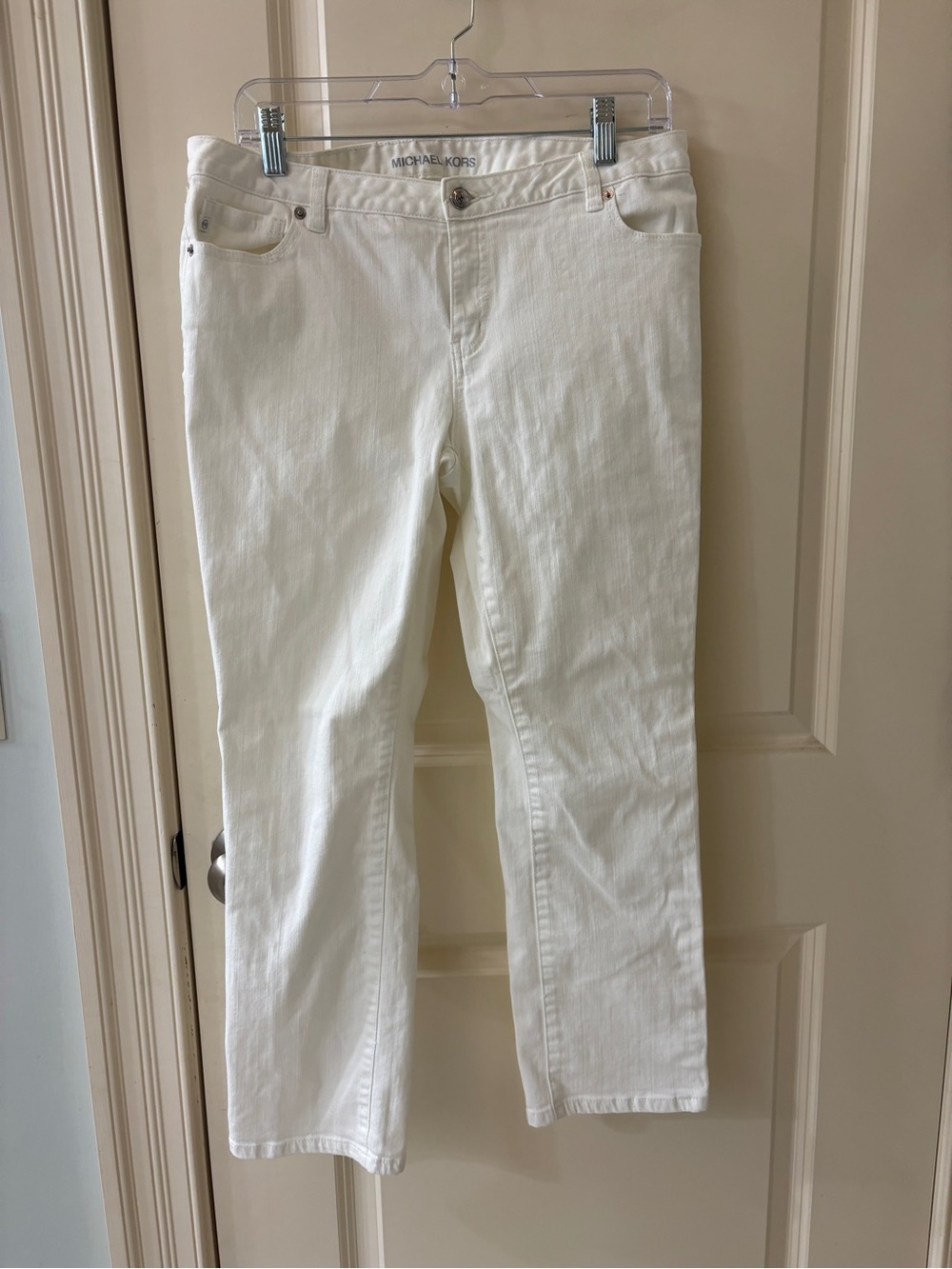 Michael Kors White Straight Leg Jeans | Size 8 | 27” Inseam